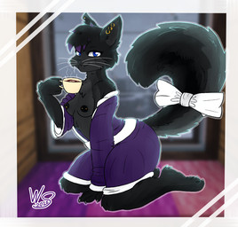 accessory anthro areola asian_clothing barbell_piercing bow_ribbon breasts chest_tuft clothed clothing east_asian_clothing eyelashes female fur furgonomics hair japanese_clothing kimono long_eyelashes looking_at_viewer nipple_piercing nipples nude piercing ribbons simple_background smile solo tail tail_accessory tail_bow tail_ribbon tuft winter_sunshine canid canine domestic_cat felid feline felis mammal digital_media_(artwork) hi_res
