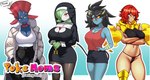 anthro arceus_symbol armarouge armor big_breasts bikini breasts cleavage cleavage_cutout clothed clothing coat cutout female gardevoir generation_3_pokemon generation_4_pokemon generation_9_pokemon group hi_res luxray mature_female nintendo nun pokemon pokemon_(species) string_bikini swimwear thyhsilverfeet topwear two-piece_swimsuit weavile