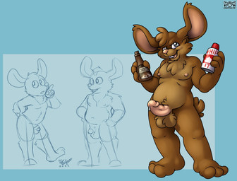 anthro balls bodily_fluids candy chocolate dairy_products dessert food fur genital_fluids genitals holidays humanoid_genitalia humanoid_penis male nipples nude penis precum solo whipped_cream nanimoose easter nanimoose_(character) deer lagomorph leporid mammal moose new_world_deer rabbit 2021 sketch
