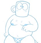 belly coffee_mug container cup for_a_head male mouthless not_furry overweight overweight_humanoid overweight_male simple_background solo white_background unknown_artist cartoon_network ok_k.o.!_let's_be_heroes joe_cuppa humanoid object_head blue_and_white monochrome