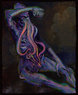 abstract_background anthro black_border blue_body blue_skin bodily_fluids border eyes_closed genital_fluids genitals male masturbation nude_anthro nude_male penis precum purple_penis raised_arm sitting solo tentacle_masturbation the_dawner baldur's_gate baldur's_gate_3 larian_studios the_emperor_(baldur's_gate) aquatic cephalopod mind_flayer mollusk 2025 digital_media_(artwork) hi_res portrait procreate_(artwork) three-quarter_portrait