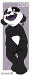 ambiguous_gender anthro blue_eyes blush ear_piercing open_mouth piercing solo young young_anthro zeriara bear giant_panda hybrid mammal 2006