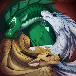 black_sclera blue_body blue_eyes blue_scales brown_body brown_eyes brown_scales claws ear_piercing ear_ring facial_scar feral frill_(anatomy) green_body green_eyes green_scales group horn long_neck looking_at_viewer male markings membrane_(anatomy) membranous_frill membranous_wings nose_spike piercing ring_piercing scales scar snout trio wing_claws wings conditional_dnp shido-tara mythology wings_of_fire qibli_(wof) turtle_(wof) winter_(wof) dragon icewing_(wof) mythological_creature mythological_scalie sandwing_(wof) scalie seawing_(wof) 1:1 hi_res shaded