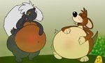 belly belly_blush big_belly blush body_blush brown_belly cheese dairy_products enjoying_farts eyes_closed fart fart_cloud food fur green_eyes green_fart_cloud white_body white_fur alvro conker's_bad_fur_day rareware marvin_the_mouse skunny_(alvro) mammal mephitid mouse murid murine rodent skunk 2024 5:3 hi_res