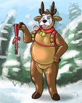 anthro bell bell_collar biped bodysuit clothed clothing collar facial_hair fur glistening grey_body grey_fur holidays jingle_bell latex looking_at_viewer male mustache outside overweight overweight_male plant red_collar reindeer_costume skinsuit smile smoking_pipe snow solo tight_clothing tongue tongue_out tree white_body white_fur effses christmas overzen_(characters) barnaby_(overzen) canid canine canis deer domestic_dog herding_dog mammal new_world_deer old_english_sheepdog pastoral_dog reindeer sheepdog 2022 4:5 digital_drawing_(artwork) digital_media_(artwork) hi_res