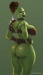 armor big_breasts big_butt breasts brown_hair butt clothed clothing facial_piercing female green_body green_skin hair hands_on_hips huge_butt lips looking_back nose_piercing nose_ring not_furry piercing rear_view ring_piercing skimpy solo text thick_lips tusks unconvincing_armor ganto18 humanoid orc 2016 portrait three-quarter_portrait url