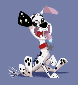 black_body black_fur black_spots feral fur happy heterochromatic_ears male solo spots tail tail_motion tailwag tongue tongue_out toony white_body white_fur white_spots themiles 101_dalmatian_street 101_dalmatians disney dylan_(101_dalmatians) canid canine canis dalmatian domestic_dog mammal
