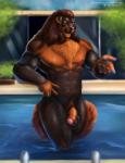 anthro ball_tuft balls biped brown_hair chest_tuft detailed_background foreskin genitals hair half-closed_eyes humanoid_genitalia humanoid_penis legs_in_water long_hair looking_at_viewer male muscular muscular_anthro muscular_male narrowed_eyes navel nipples nude partially_retracted_foreskin partially_submerged pecs penis pose pubes smile solo submerged_legs swimming_pool tuft vein water satanic_monkey thunder_(stormwx_wolf) canid canine canis domestic_dog livestock_guardian_dog mammal molosser mountain_dog pastoral_dog tibetan_mountain_dog 2019 digital_media_(artwork) hi_res