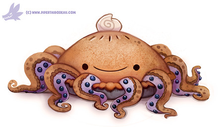 ambiguous_gender beady_eyes black_eyes blueberry_(fruit) dairy_products dessert feral food fruit humor pastry pie plant pun simple_background smile solo text visual_pun whipped_cream white_background piper_thibodeau aquatic cephalopod coleoid food_creature mollusk octopodiform octopus 2016 digital_media_(artwork) digital_painting_(artwork) painting_(artwork) url