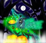 <3 black_body blue_hair blueondrive blumagpie candy candy_corn changeling crown equine fangs female feral fog friendship_is_magic glowing green_eyes hair halloween holidays horn jack_o'_lantern lollipop long_hair looking_at_viewer magic mammal moon my_little_pony night open_mouth pumpkin queen_chrysalis_(mlp) smile solo winged_unicorn wings
Rating: Safe
Score: 12
User: Deatron
Date: October 22, 2013