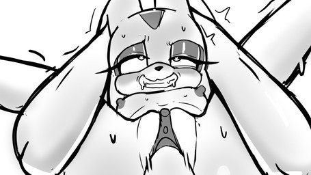 ahegao anthro bodily_fluids duo eyelashes female female_penetrated full_nelson full_nelson_(legs_held) genitals looking_pleasured male male/female male_penetrating nipples nude penetration penile penile_penetration penis pupils sex smile spread_legs spreading sweat vaginal vaginal_penetration vulva renaspyro sega sonic_the_hedgehog_(series) cream_the_rabbit lagomorph leporid mammal rabbit 16:9 hi_res monochrome widescreen