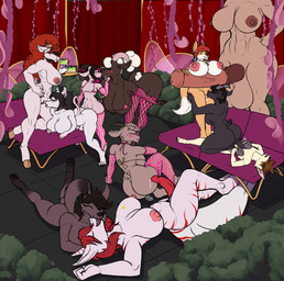 abs accessory ambiguous_penetration animal_genitalia animal_penis anthro areola balls big_balls big_breasts big_penis bikini bikini_top birthday_cake black_hair bodily_fluids breast_on_penis breasts brown_areola brown_body brown_fur brown_hair brown_nipples cake cake_slice claws clothed clothing colored_nails cookie corpse_paint cunnilingus curly_hair dessert detailed_background dripping ear_piercing eating eating_food equine_genitalia equine_penis eyes_closed faceless_character facial_markings female female/female fishnet_clothing fist food fur fur_markings furniture genital_fluids genitals gradient_fur group group_sex gynomorph hair hair_accessory hair_tie hand_on_butt hand_on_face hand_on_hip hand_on_own_hip hand_on_penis head_markings heart_eyes heart_symbol hooves horn huge_balls huge_breasts huge_penis hyper hyper_balls hyper_genitalia hyper_penis inner_ear_fluff intersex kiss_on_lips kissing leaning lips lipstick lying makeup male male/female markings mask_(marking) medial_ring multicolored_body multicolored_fur muscular muscular_anthro muscular_female muscular_gynomorph muscular_intersex muscular_thighs nails nipple_slip nipples nude nude_anthro nude_female nude_male on_back on_front oral orange_hair orgy partially_clothed paws penetration penis piercing pink_areola pink_bikini pink_clothing pink_inner_ear pink_lips pink_nipples pink_swimwear plant precum precum_drip red_hair red_nails red_penis sex shark_tail sharp_nails sharp_teeth shrub simple_eyes size_difference small_breasts sofa sofa_sex star_(shape) stripes swimwear tan_body tan_fur teeth thick_thighs tongue tongue_out toony tuft two-piece_swimsuit two_tone_body two_tone_fur two_tone_tail vaginal vein veiny_penis white_body white_fur white_hair wide_hips thehuskylord oreo_cookie auri_(thehuskylord) bathory_black_(therealnarrowjungle) cavistrau chalzi_(thehuskylord) erkin_(zibdan) hanna_(wendigoinabox) lily_zerda-black_(therealnarrowjungle) loess_(thehuskylord) lucretia_sullivan princess_eliza_(therealnarrowjungle) wolf_nanaki alpine_goat angora_goat aquatic bovid canid canine canis caprine domestic_goat fennec_fox fish fox goat hybrid mammal murid murine rat red_wolf requiem_shark rodent shark sheep tiger_shark true_fox wolf absurd_res hi_res shaded simple_shading trans_(lore) trans_woman_(lore)