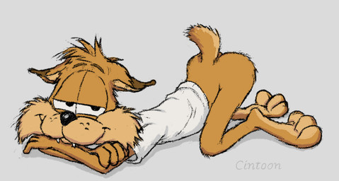 anthro ass_up barefoot bedroom_eyes black_nose bottomless bottomless_anthro bottomless_male butt clothed clothing countershade_feet countershading crossed_arms ears_back feet fur lidded_eyes lying male narrowed_eyes on_front on_ground orange_body orange_fur paws pivoted_ears raised_tail scut_tail seductive sharp_teeth shirt short_tail simple_background smile solo t-shirt tail teeth toony topwear white_background white_clothing white_shirt white_t-shirt white_topwear cintoon bubsy_(series) bubsy_bobcat bobcat felid feline lynx mammal 2026 signature