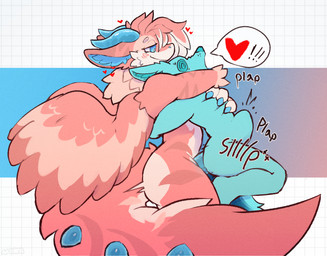abdominal_bulge ambiguous_gender anal anal_penetration animal_genitalia animal_penis anthro arm_around_neck arm_around_partner aroused big_penis big_tail blue_body blue_eyes blue_fur blue_horn blue_penis claws duo ear_markings ear_stripes facial_markings fluffy fluffy_tail fur fur_markings genital_slit genitals hands_behind_back head_markings heart_symbol holding_partner horn inner_ear_fluff looking_at_another looking_at_partner looking_pleasured male male/ambiguous markings motion_lines mouth_closed narrowed_eyes open_mouth paws penetration penis pink_body pink_fur seductive sex sound_effects speech_bubble spiked_tail spikes spikes_(anatomy) spiral spiral_eyes striped_body striped_fur striped_markings striped_tail stripes tail tail_markings tan_body tan_fur tapering_penis tuft white_body white_fur wings maxadisasta mythology amiri_(nonbiamiri) ych_(character) dragon furred_dragon furred_scalie mythological_creature mythological_scalie scalie hi_res