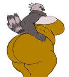 anthro beak big_breasts big_butt breasts butt feathers female grey_body grey_feathers hand_on_hip huge_breasts huge_butt looking_at_viewer overweight overweight_female presenting presenting_hindquarters solo thick_thighs wide_hipped_anthro wide_hipped_female wide_hips sssonic2 accipitrid accipitriform avian bird eagle harpy_eagle 2024 hi_res