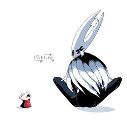 2_horns ambiguous_gender black_eyes black_text clothed clothing duo horn looking_at_another red_clothing simple_background sitting text white_background osakana2gou hollow_knight team_cherry hollow_knight_(character) hornet_(hollow_knight) vessel_(species) 1:1 2022 english_text hi_res female_(lore) half_sister_(lore) sibling_(lore) sister_(lore)