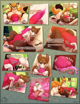 after_transformation animal_genitalia animal_penis anthro anthro_on_feral bestiality big_penis blush bodyjob breasts brown_body brown_fur canine_genitalia canine_penis claws cock_vore dialogue duo erection eyewear feral frottage fur genitals glasses gynomorph gynomorph/male huge_penis hyper hyper_genitalia hyper_penis inside intersex intersex/male knot knot_root knotted_penis laboratory male nipples oral pawpads penetration penile penis penises_touching sex size_difference smile snout_fuck tail text urethral urethral_penetration vore chibity artheon_(dogflo) loki_(cheatnow) canid canine fox mammal 2023 comic digital_media_(artwork) english_text hi_res