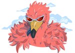 anthro cloud eyewear feathers male pink_body pink_feathers solo sunglasses tongue tongue_out elishiia one_piece donquixote_doflamingo avian bird flamingo headshot_portrait portrait