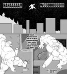 abs absurd_res anthro back_muscles balls big_balls big_muscles big_penis blep bookshelf bovid building butt caprine climbing comic dialogue english_text eyewear furniture gabriel_(parttimeyeen) genitals glasses goat hi_res horn huge_muscles huge_penis hyper hyper_genitalia hyper_muscles hyper_penis jumping male mammal monochrome muscular muscular_anthro muscular_arms muscular_legs muscular_male muscular_thighs night nude parttimeyeen_(artist) penis plant sky solo sound_effects star starry_sky text tongue tongue_out tree window