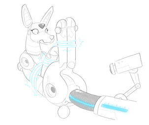 animal_genitalia animal_vulva anus bound canine_genitalia canine_vulva female feral genitals machine penetration quadruped simple_background solo tail vaginal vaginal_penetration white_background halbean capcom mega_man_(series) fan_character samba_(halbean) canid canine mammal robot hi_res