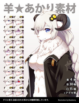 anthro breasts clothed clothing featureless_breasts female fur hair kemono navel solo text white_body white_fur blueberry5959 kizuna_akari 2018 japanese_description japanese_text