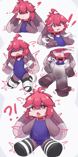 anthro bound encasement femboy male plushification solo yuia bluegua_(character) lagomorph leporid mammal rabbit absurd_res hi_res
