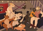 anthro ass_up basement bottomless bottomwear bottomwear_down boxer_briefs bulge clothed clothing collar crossdressing crossed_legs cuddling detailed_background ear_piercing ear_ring erection eyes_closed fellatio flag flag_(object) from_behind_position fur furniture genitals group group_sex hand_on_shoulder handjob headpat hockey hockey_stick holding_tail holding_waist hooves horn looking_at_genitalia looking_at_penis male male/male masturbation nipples nude open_mouth oral orgy pants pants_down partially_clothed penetration penile penis petting piercing ring_piercing sex shirt sitting sofa sofa_sex sport stairs string_lights sweater sweatshirt tail tank_top topwear topwear_only tusks underwear white_body white_fur wannabeyourdog2 florida_panthers cannon_(wannabeyourdog2) grey_(wannabeyourdog2) jude_sanchez_(wannabeyourdog2) kix_(wannabeyourdog2) paul_(wannabeyourdog2) pike_(wannabeyourdog2) reed_(wannabeyourdog2) bovid canid canine canis caprine domestic_cat domestic_dog felid feline felis goat mammal mephitid pit_bull sheep skunk suid suine sus_(pig) wild_boar absurd_res hi_res story story_in_description trans_(lore) trans_man_(lore)
