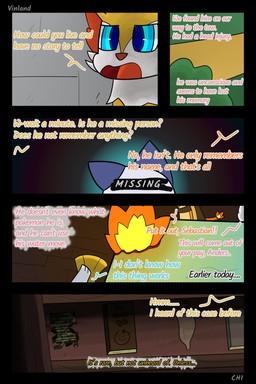 anthro book cloth dialogue fantasy freckled_face freckles semi-anthro speech_bubble text vinland nintendo pokemon pokemon_mystery_dungeon spike_chunsoft anders_(infinitydoom) ano_(vinland) brixen_(vinland) sebastian_(infinitydoom) audino braixen charmander generation_1_pokemon generation_5_pokemon generation_6_pokemon oshawott pokemon_(species) 2:3 absurd_res comic cover_art english_text hi_res story