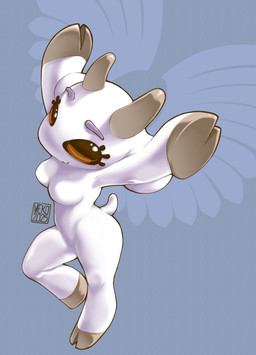 abstract_background anthro bird's-eye_view blue_background blush breasts complex_shading dialogue feathered_wings feathers featureless_breasts female female_anthro high-angle_view hoof_hands hooves horn nude nude_anthro nude_female pose simple_background solo standing text unguligrade wings bunny_maloney_meko bunny_maloney charlotte_(bm) bovid bovine caprine cattle goat mammal 2025 artist_name dated digital_drawing_(artwork) digital_media_(artwork) official_art portrait shaded signature