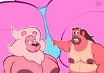 2023 alien alien_humanoid anthro anthrofied areola balls_outline beard big_butt big_pecs bobthetanuki brown_hair bulge bulge_from_behind butt cartoon_network detailed_bulge diamond_(gem_species) eyebrows facial_hair father_(lore) father_and_child_(lore) father_and_son_(lore) felid fur gem_(species) genital_outline gesture greg_universe group hair hand_gesture huge_butt human humanoid hybrid larger_male lion lion_(steven_universe) male mammal mane mature_male monster monster_steven moobs musclegut muscular muscular_male nipples nude open_mouth pantherine parent_(lore) parent_and_child_(lore) parent_and_son_(lore) pecs pink_body pink_fur pink_nipples pointing red_areola red_body red_nipples red_skin round_ears signature size_difference smaller_male son_(lore) steven_quartz_universe steven_universe suntan tan_line trio two_soyjaks_pointing