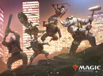 action_pose angry anthro belt blue_hair bo_staff bottomwear building chainsaw city clothing detailed_background eyewear eyewear_on_head goggles goggles_on_head grass green_body group hair hammer hockey_mask holding_chainsaw holding_hammer holding_melee_weapon holding_nunchaku holding_object holding_power_tool holding_staff holding_sword holding_tool holding_weapon horn jumping male mask melee_weapon night nunchaku open_mouth outside pants plant pose power_tool rock sai_(weapon) shell shrub sports_mask sportswear staff sword tools topwear turtle_shell tusks vest weapon xavier_ribeiro hasbro magic:_the_gathering teenage_mutant_ninja_turtles wizards_of_the_coast bebop casey_jones donatello_(tmnt) leonardo_(tmnt) michelangelo_(tmnt) raphael_(tmnt) rocksteady human mammal reptile rhinoceros scalie suid suine sus_(pig) turtle wild_boar 2025 digital_media_(artwork) hi_res official_art