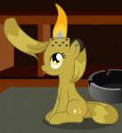 amber_eyes ashtray cursed_image cutie_mark female fire furniture lighter ponification sitting solo table what_has_magic_done what_has_science_done zippo_lighter badumsquish hasbro my_little_pony fan_character equid equine horse mammal pony hi_res