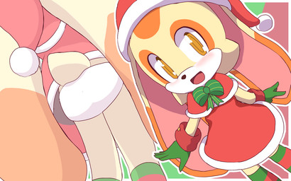 anthro christmas_clothing christmas_headwear clothing female hat headgear headwear holidays legwear panties santa_hat solo stockings underwear young buckhori_hardker christmas sega sonic_the_hedgehog_(series) cream_the_rabbit lagomorph leporid mammal rabbit 16:10 hi_res widescreen