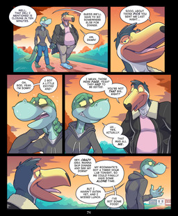 2_toes 4_fingers 4_toes anthro apology avian_feet barefoot beak belly black_body black_border black_clothing black_hoodie black_topwear blockage_(layout) blue_bottomwear blue_clothing blue_pants blush bodily_fluids border bottomwear bulge claws clothed clothed_anthro clothed_male clothing college dialogue duo embarrassed feet fingers five_frame_image flying_sweatdrops green_body green_eyes green_skin half-closed_eyes hand_behind_neck hand_holding hoodie intrigued inviting jacket male male/male narrowed_eyes nervous nervous_sweat open_mouth open_smile orange_beak outside overweight overweight_anthro overweight_male pants propositioning purple_eyes romantic romantic_couple school slim slim_anthro slim_male smile speech_bubble sweat sweatdrop talking_to_another talons text toe_claws toes topwear walking walking_together yellow_sclera yes-no_question anti_dev bill_(anti_dev) tripp_(anti_dev) anole avian bird lizard reptile scalie toucan 2025 colored comic digital_drawing_(artwork) digital_media_(artwork) english_text hi_res shaded