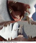 3d_(artwork) anthro digital_media_(artwork) duo english_text fangs first_person_view hi_res mammal masturbation mouse mouth_shot murid murine open_mouth ponlets rodent sergal teeth text tongue vore