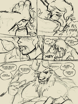5_fingers anthro beard bodily_fluids bovid_horn caprine_horn claws cum cum_drip cum_in_partner's_mouth cum_on_hand cum_on_penis dialogue dominant dominant_male dripping duo erection eyes_closed facial_hair fingers foreskin fur genital_fluids genitals hair head_grab holding_mouth holding_partner's_head holidays horn human_on_anthro humanoid_genitalia humanoid_penis interspecies larger_anthro larger_dom larger_male male male/male male_penetrating muscular muscular_anthro muscular_male nipples nude open_mouth oral pecs penetration penile penis profanity retracted_foreskin saliva saliva_on_partner's_penis saliva_on_penis sex simple_background size_difference smaller_human smaller_male speech_bubble teeth text thought_bubble tongue andrefil360 christmas krampus bovid caprine caprine_demon demon goat goat_demon human mammal 2025 3:4 absurd_res comic digital_media_(artwork) english_text hi_res line_art multiple_scenes sketch