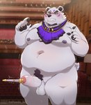 anthro balls belly blush conducting_baton erection eyewear fur genitals male monocle moobs mostly_nude navel nipples overweight overweight_male penis pubes solo urethral white_body white_fur 96panda lifewonders live_a_hero borealis_(live_a_hero) bear mammal polar_bear ursine hi_res