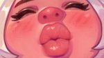 anthro blush eyelashes female hair kissing lips pink_body pink_skin puckered_lips solo thick_lips white_hair cyancapsule my_pig_princess emelie_(cyancapsule) domestic_pig mammal suid suina sus_(pig) 16:9 2023 hi_res widescreen