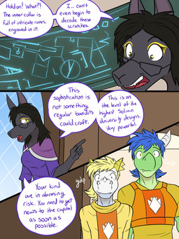 2_horns 3_panel_comic 5_fingers anthro biped black_body black_fur black_hair blonde_hair blue_body blue_eyes blue_hair blue_skin clothed clothing dress exclamation_point eyewear facial_horn female fingers front_view fully_clothed fur gesture glass glasses green_body green_skin group gulp_(sound_effect) hair hand_gesture horn inside interrobang looking_back male multicolored_body multicolored_skin nose_horn open_mouth pointing purple_clothing purple_dress rectangular_glasses runes shocked short-sleeve_shirt standing surprised tail teeth text tongue trio two_tone_body two_tone_skin white_body white_horn white_skin window yellow_clothing yellow_eyes yellow_horn fuze european_mythology mythology barius_(fuze) snort_(fuze) canid canine canis dragon jackal mammal mythological_creature mythological_scalie scalie western_dragon 2024 3:4 comic digital_drawing_(artwork) digital_media_(artwork) english_text hi_res multiple_scenes