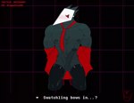 abs anthro balls big_muscles big_penis black_background blush bodily_fluids clothed clothing cum cumshot ejaculation erection eyes_closed front_view genital_fluids genitals geometric_background grid_background hands-free humanoid_genitalia humanoid_penis legwear male mask muscular muscular_anthro muscular_male narrowed_eyes navel necktie nipples open_clothing pattern_background pecs penis presenting presenting_penis simple_background solo spontaneous_ejaculation text thigh_highs throbbing throbbing_balls throbbing_penis undressing nixxxbot deltarune undertale_(series) avian darkner swatchling 2021 2d_animation animated english_text loop short_playtime url
