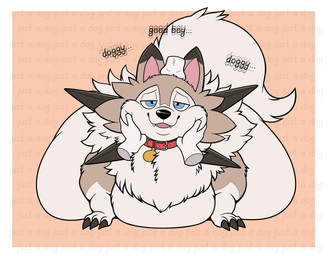 anthro belly big_belly black_nose blue_eyes chubby_cheeks collar disembodied_hand fangs feral fluffy fluffy_tail ghost_hand good_boy headpat huge_belly lidded_eyes looking_pleasured male neck_tuft open_mouth overweight overweight_feral overweight_male pink_tongue red_collar solo tail teeth tongue tuft maddybakery nintendo pokemon murdock's_lycanroc generation_7_pokemon lycanroc pokemon_(species) absurd_res hi_res