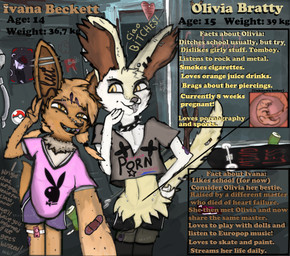 4_fingers 5_fingers accessory adolescent adolescent_anthro alcohol alternative_fashion amogus anthro anthrofied backstory bad_parenting beverage black_bottomwear black_clothing black_collar black_legwear black_piercing black_shorts black_thigh_highs bodily_fluids bottomwear braces breasts brown_body brown_fur cigarette claws clothing coin collar dermal_piercing dialogue dirty_talk dirty_walls double_ponytail duo duo_focus ear_piercing ear_tattoo early_pregnancy ears_up egg_vibrator electronics eyebrow_piercing eyebrows eyelashes eyeliner eyeshadow facial_piercing facial_tuft fangs female female_penetrated fetus fingers flat_chested floor fur furgonomic_piercing furgonomics genital_fluids gesture grey_body grey_clothing grey_fur grey_piercing grey_shirt grey_topwear grin grinning_at_viewer group hair hair_accessory hairpin hallway hand_gesture hand_on_face hand_on_hip handle heart_symbol hip_piercing humiliation_fetish information information_label inner_ear_fluff innocent_expression inside internal laugh laughing_at_viewer legwear lit_cigarette livestream locker locker_room looking_at_object looking_at_phone makeup markings masturbation mole_(marking) mole_on_arm mole_on_breast mole_on_cheek mole_on_leg mole_on_thigh mole_under_eye muzzle_piercing narrowed_eyes navel neck_tuft nose_piercing open_mouth penetration phone piercing pink_clothing pink_shirt pink_topwear placenta playboy_bunny playboy_bunny_logo pokeball ponytail poster pregnant pregnant_anthro pregnant_female profanity punk purple_bottomwear purple_clothing purple_shorts purple_tongue raised_tail red_body red_fur school school_hallway sex_toy sharp_teeth shirt short_hair shorts shoulder_piercing size_difference skateboard skinny slim slim_female slut_print small_breasts small_waist smile smiling_at_another smiling_at_viewer smirk smirking_at_viewer smoke smoke_from_mouth smoke_from_nose smoking smoking_cigarette smoking_while_pregnant smug smug_face smug_grin snaggle_teeth snaggle_tooth snout spiked_collar spikes standing stated_age stated_young stick sticker story_in_picture tail talking_to_another talking_to_viewer tattoo tattoo_on_ear teeth text thigh_highs thighs_together tomboy tongue tongue_out tongue_piercing topwear torn_clothing torn_shirt torn_topwear trash tuft umbilical_cord underage_pregnancy underage_smoking uterus v_sign vaginal vaginal_fluid_string vaginal_fluids vaginal_fluids_on_leg vaginal_masturbation vaginal_penetration vehicle vibrating vibrator wall_(structure) wet wet_body wet_bottomwear wet_clothing wet_fur wet_shorts white_body white_fur x-ray_view yellow_body yellow_eyes yellow_fur young young_anthro young_female goth_umbreon_fan nintendo playboy pokemon team_rocket ivana_beckett olivia_bratty braixen eevee generation_1_pokemon generation_6_pokemon mammal pokemon_(species) digital_drawing_(artwork) digital_media_(artwork) english_description english_text story story_in_description