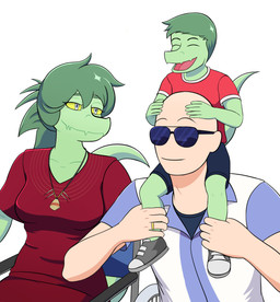 anthro bald biped bottomwear breasts canon_couple carrying_another clothed clothed_anthro clothed_female clothed_human clothed_male clothing digit_ring disability eyes_closed eyewear family female fingers footwear freckles front_view green_hair grey_eyes group hair half-closed_eyes happy human_on_anthro humanoid_hands husband husband_and_wife interspecies jewelry long_hair looking_at_another male male/female married_couple medium_breasts narrowed_eyes necklace non-mammal_breasts open_mouth open_smile pants paraplegic piggyback red_bottomwear red_clothing red_pants red_shirt red_topwear ring romantic romantic_couple shirt shoes short_hair simple_background sitting smile sunglasses topwear trio vehicle wedding_ring wheelchair white_background wife yellow_sclera young young_anthro young_male big_daddy_(artist) cavemanon_studios i_wani_hug_that_gator inco_(iwhtg) olivia_halford trent_(iwhtg) baryonyx dinosaur human mammal prehistoric_species reptile saurischian scalie spinosaurid theropod 2025 absurd_res hi_res father_(lore) father_and_child_(lore) father_and_son_(lore) mother_(lore) mother_and_child_(lore) mother_and_son_(lore) parent_(lore) parent_and_child_(lore) parent_and_son_(lore) son_(lore)