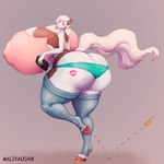 anthro big_breasts big_butt bimbo_lip bimbofication breasts butt female hooves horseshoe huge_breasts huge_butt hyper hyper_breasts hyper_butt kiss_mark lipstick makeup solo malivaughn equid equine horse mammal absurd_res hi_res