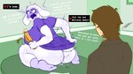 16:9 2022 4_fingers age_difference anthro big_breasts big_butt blush bodily_fluids boss_monster_(undertale) bottomless bovid breasts butt caprine caught caught_masturbating caught_off_guard clothed clothing curvy_figure desperation dildo duo english_text eyewear fakeryway feet female fingers floppy_ears footwear frisk_(undertale) fur gasp genital_fluids glasses hi_res holding_dildo holding_object holding_sex_toy horn huge_breasts huge_butt human kneeling looking_at_another looking_at_partner looking_back male mammal mature_female older_anthro older_female on_ground open_mouth partially_clothed penetration pulling_down_skirt sex_toy shirt short_tail side_boob socks stuttering surprise surprised_expression tail text thick_thighs toes topwear toriel undertale undertale_(series) vaginal_fluids voluptuous white_body white_fur wide_hips widescreen younger_human younger_penetrated