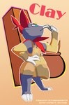 ambiguous_gender anthro apron apron_only clothing finger_to_mouth head_gem in_thought pose pottery solo standing text tools jaylus_t_meowstic nintendo pokemon fan_character generation_4_pokemon pokemon_(species) weavile absurd_res hi_res