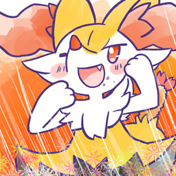 ambiguous_anthro ambiguous_gender anthro biped blush blush_stickers cute_fangs fangs food food_on_face front_view no_pupils object_in_tail one_eye_closed open_mouth open_smile shrimp_(food) simple_background smile snout solo standing tail teeth annyui0611 nintendo pokemon braixen canid generation_6_pokemon mammal pokemon_(species) 1:1 2024 digital_drawing_(artwork) digital_media_(artwork) half-length_portrait hi_res japanese_description portrait translated_description
