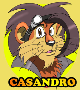 anthro eyewear eyewear_on_head goggles goggles_on_head looking_at_viewer male simple_background solo yellow_background rex_equinox casandro felid lion mammal pantherine hi_res icon