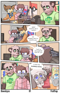 anthro baby_powder camera clothing college costume diaper eyewear fursuit glasses group school speech_bubble bewskyss bear canid canine fennec_fox fox giant_panda mammal mouse murid murine rodent true_fox absurd_res comic hi_res