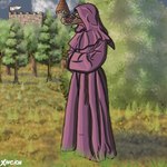 anthro avian_caruncle beak blue_eyes castle clothing drawstring fangs flag grass hands_in_sleeves hands_together hood looking_away medieval outside plant purple_clothing purple_robe red_neck robe standing teeth tree 028-mendicantspire halo_(series) microsoft xbox_game_studios yon_thoz_(028-mendicantspire) alien avian covenant kig-yar scalie t'vaoan 1:1 hi_res